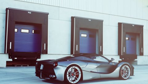 Ferrari, laferrari, 2015, серебро, сзади