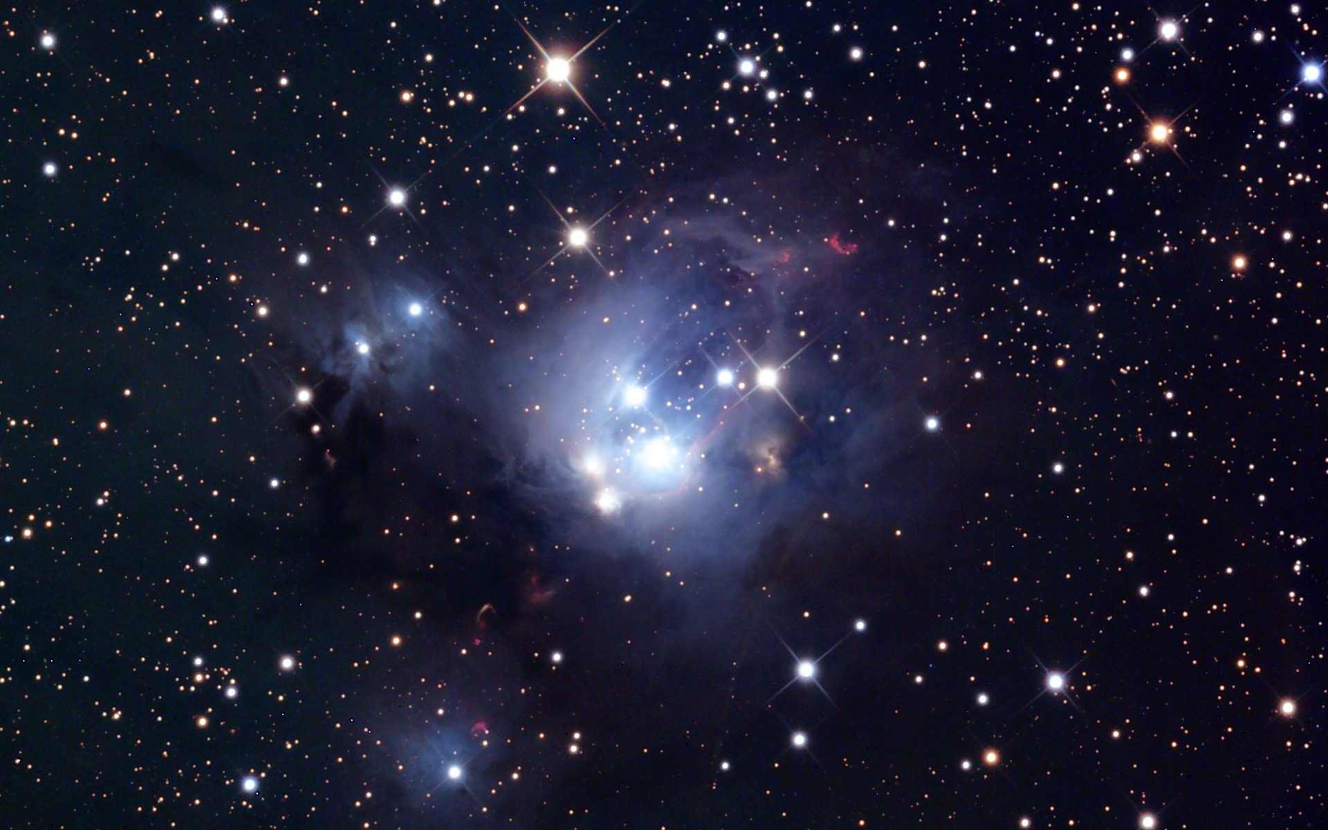 Картинки Звездный кластер, ngc 7129, звезды, пробел фото и обои на рабочий стол