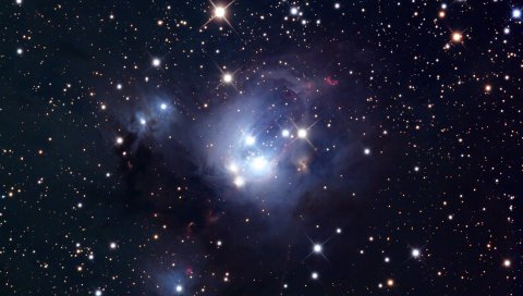 Звездный кластер, ngc 7129, звезды, пробел
