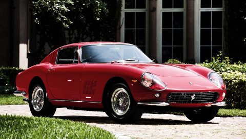 Ferrari 275, ferrari, gtb, 1964, красный, вид сбоку