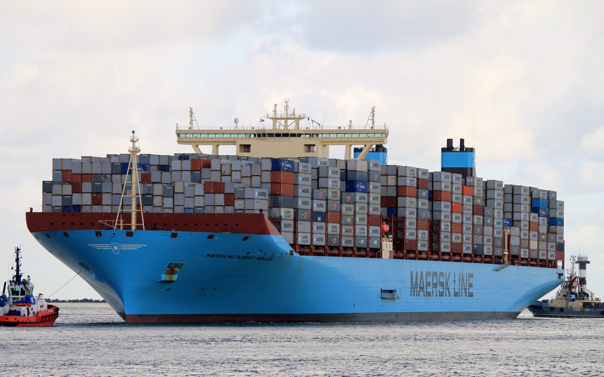 Картинки Maersk mc-kinney moller, крупнейший контейнерный корабль, daewoo кораблестроение и морская техника фото и обои на рабочий стол