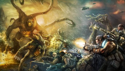 Gears of war court, искусство, видеоигры, эпические игры