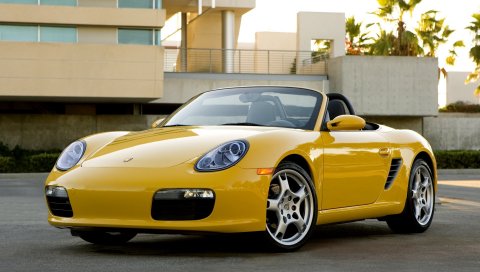 2008 porsche boxster, porsche, желтый, кабриолет