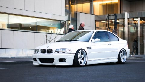 Bmw, m3, e46, белый, вид сбоку