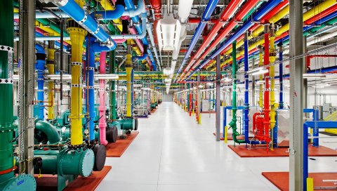 Центр обработки данных, Google, поисковая система, здание, разноцветные