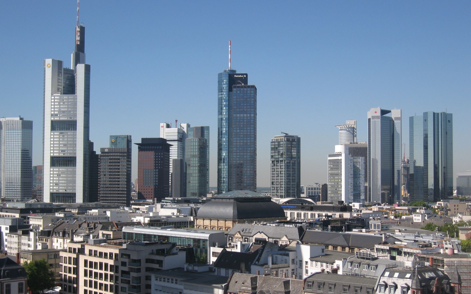 Картинки франкфурта, Германия, панорама, небоскребы фото и обои на рабочий стол