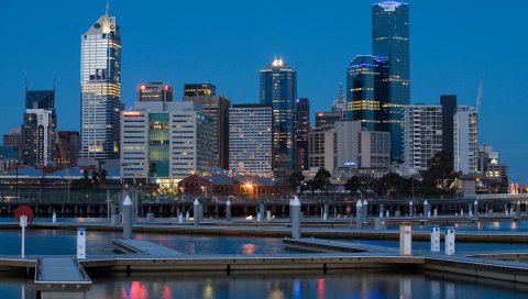 мельбурн , виктория, панорама, пейзаж