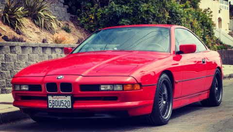 E31, BMW, 1997, красный, 850ci, вид спереди