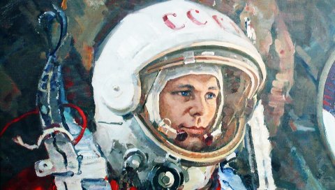 Ю.Гагарин, космонавт СССР, скафандр