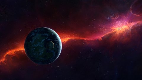 Sci Fi, пространство, красная, планета