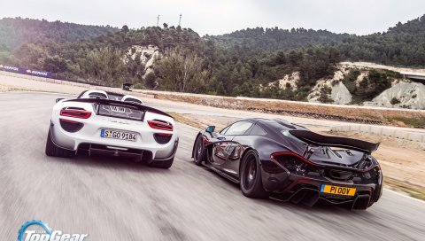 Макларен, p1, порше, 918, Top Gear, паук, суперкаров