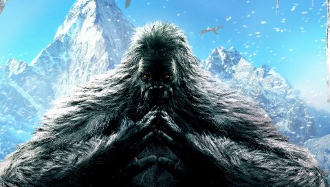 далеко плакать 4, Ubisoft, гориллу , птицы, снеговик, гора
