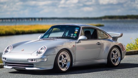 порш 911, Carrera, серый, вид сбоку