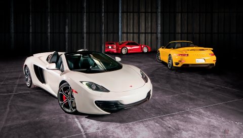 паук, кабриолет, Porsche 991, MP4-12C, Макларен, турбо с, Ferrari f40