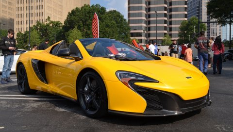 Mclaren, 650s, желтый, суперкар, вулкан