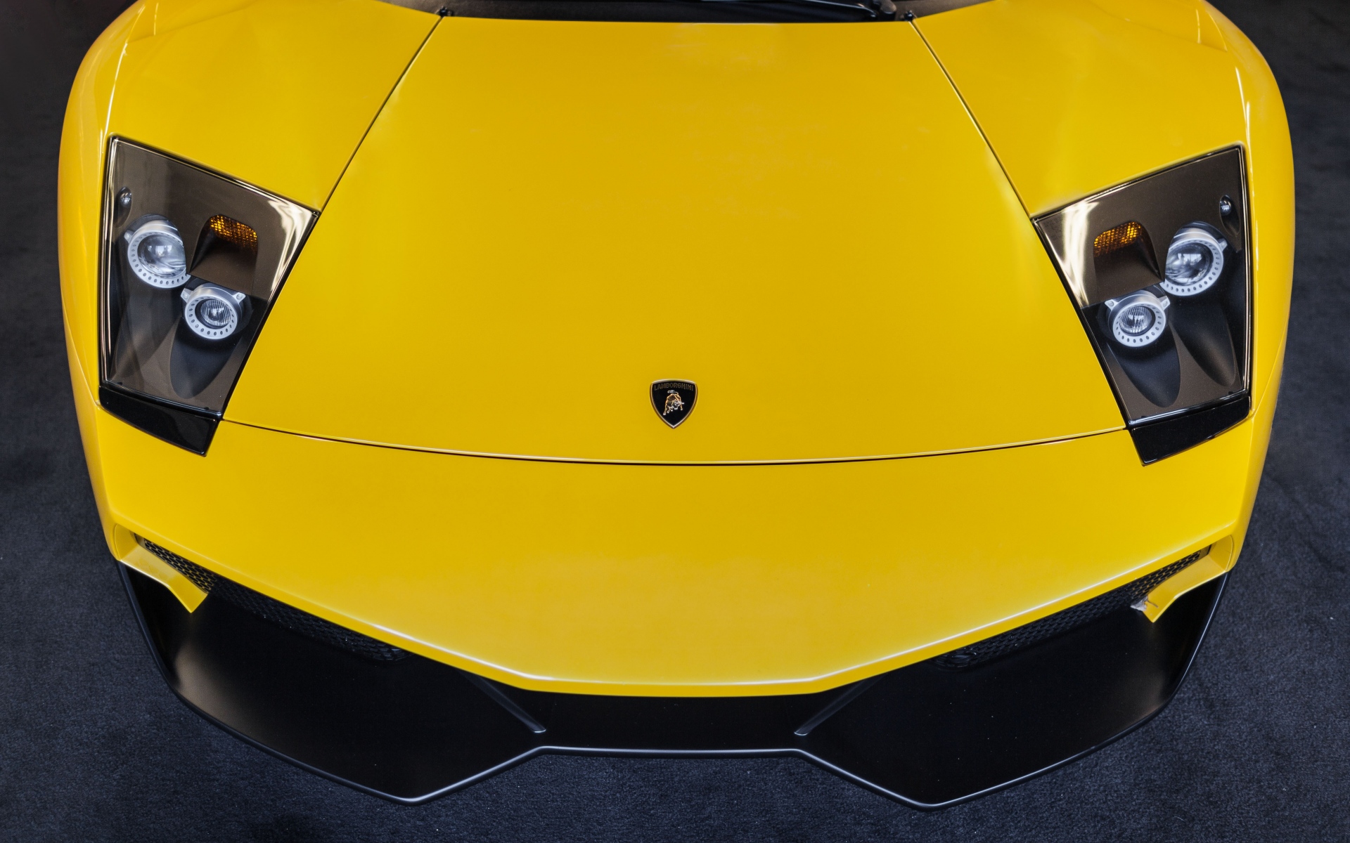 Картинки Lamborghini, murcielago, капот, желтый фото и обои на рабочий стол