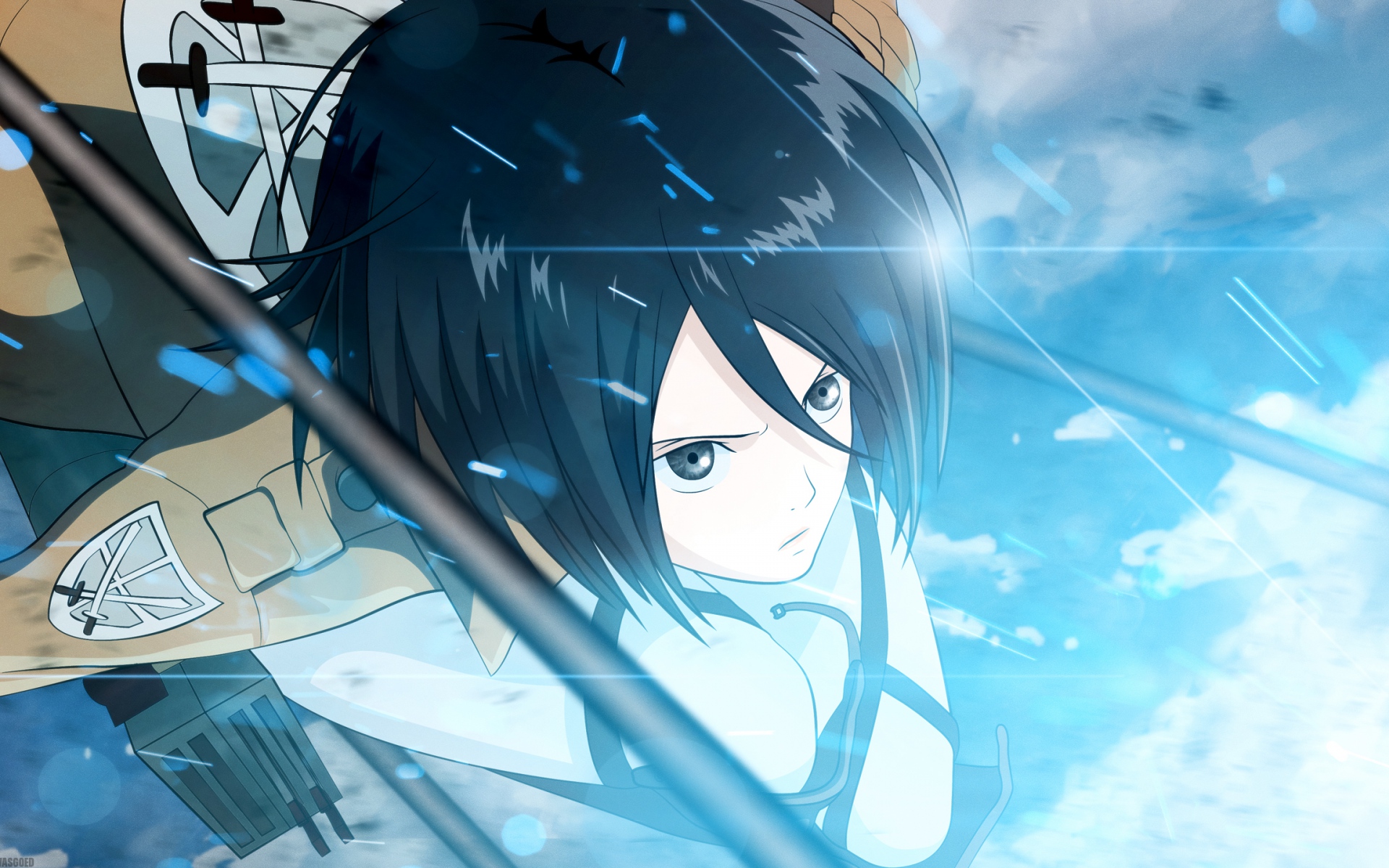 Картинки Shingeki no kyojin, mikasa ackerman, искусство, девушка фото и обои на рабочий стол