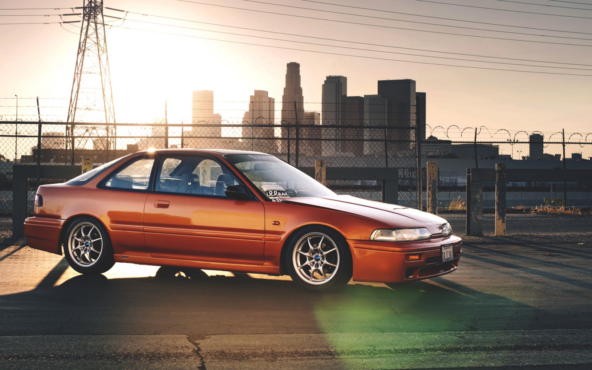 Картинки Honda, integra, city, закат фото и обои на рабочий стол
