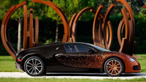 Bugatti veyron, большой спорт, венец, вид сбоку