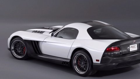 Dodge viper, авто, черный, белый, вид сбоку