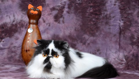 Персидский кот, фигурка, кошка, пятнистый