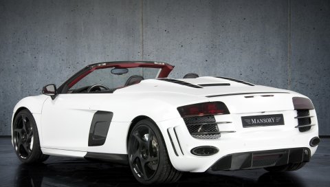 Spyder, mansory, white, cars, rear view, r8