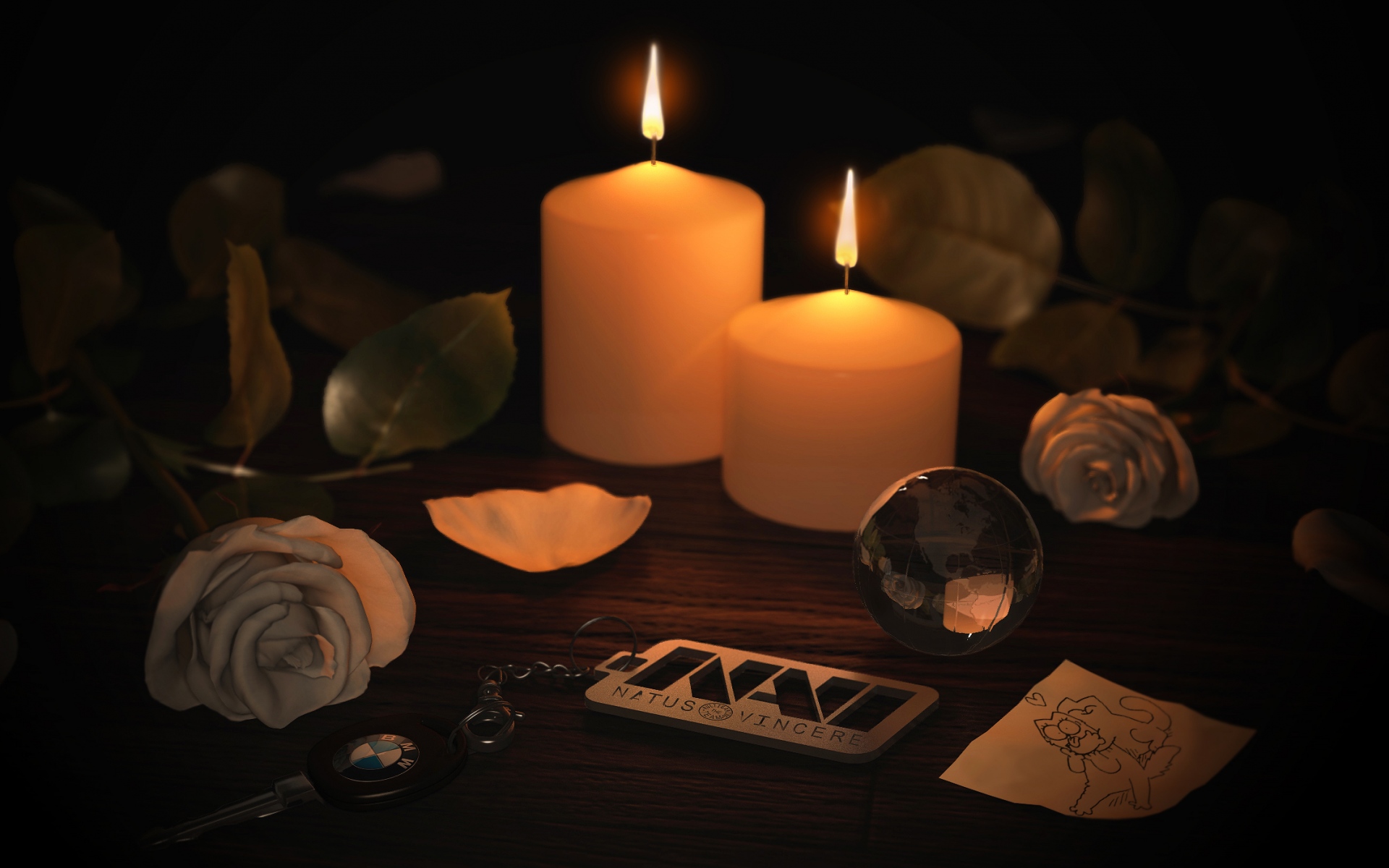 Свечи на столе Эстетика