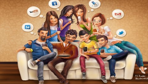 Facebook, youtube, электронная почта, твиттер, социальные сети