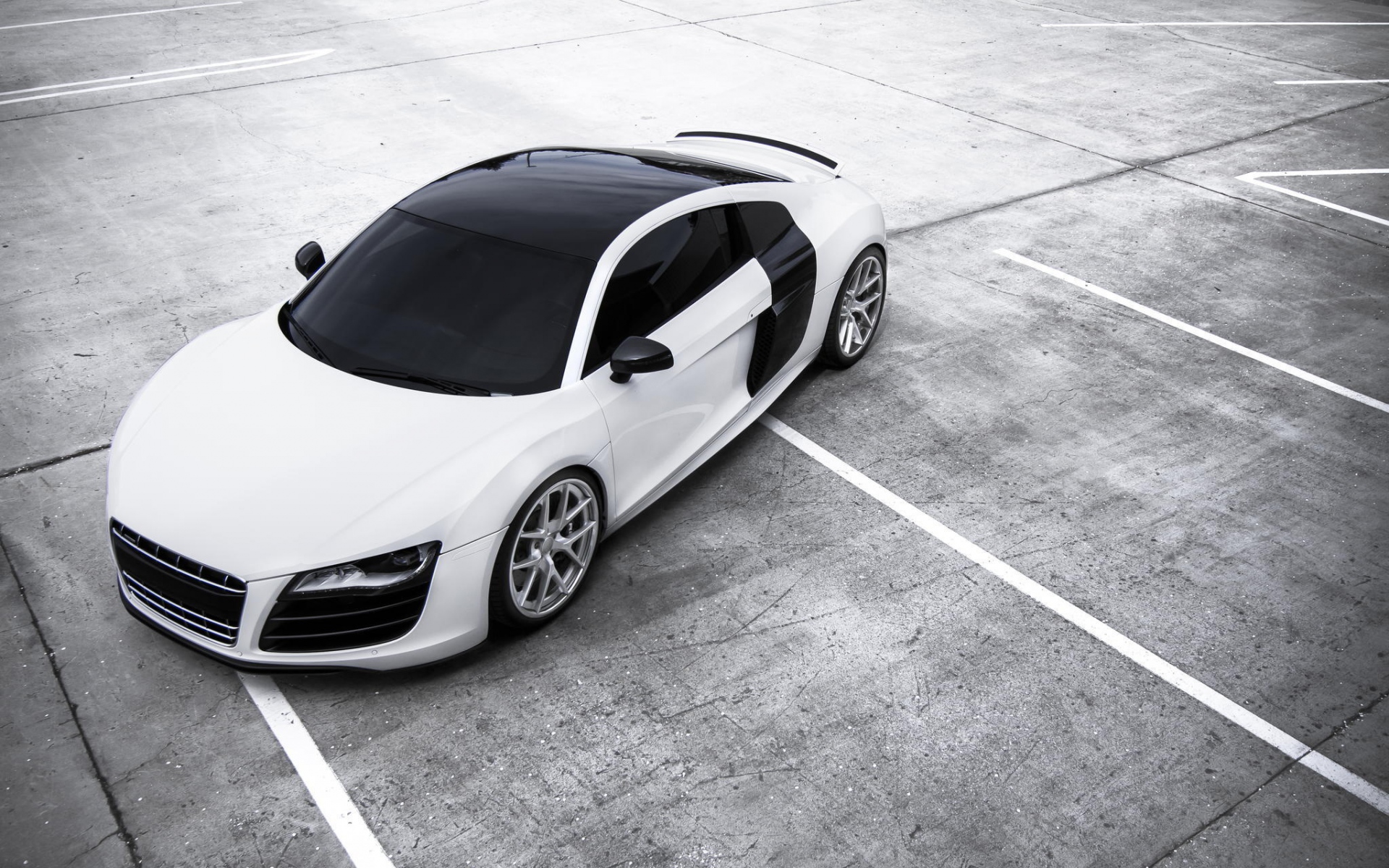 Картинки R8, audi, белый, вид сверху фото и обои на рабочий стол