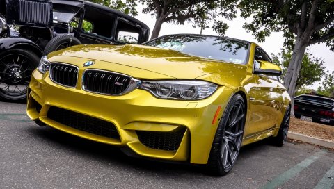 Bmw, f82, m4, желтый, передний бампер