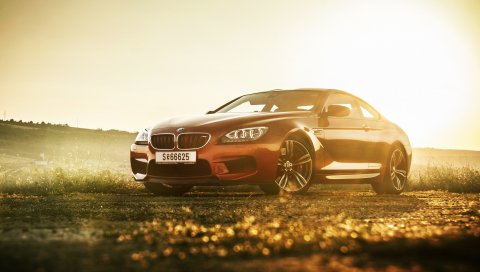 Bmw m6, bmw, автомобили, вид сбоку, свет