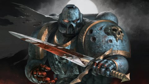 Warhammer, морские, солдат, меч, доспехи