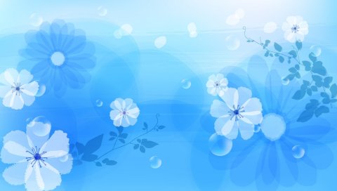 цветы, абстрактный, фон, узор