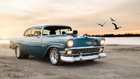 1956, CHEVROLET, бел, воздух, спорт, купе