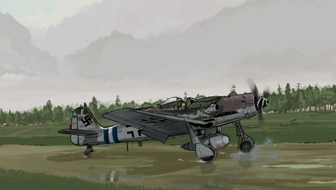 Focke-Wulf Fw-190, самолет, авиация, немецкий, истребитель