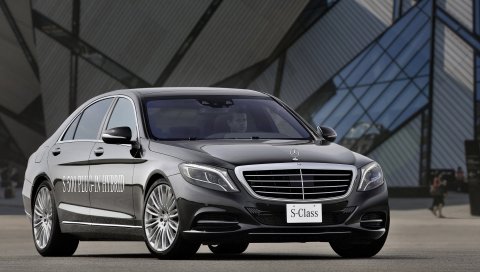 2015, мерседес, c500 гибрид, черный, вид сбоку