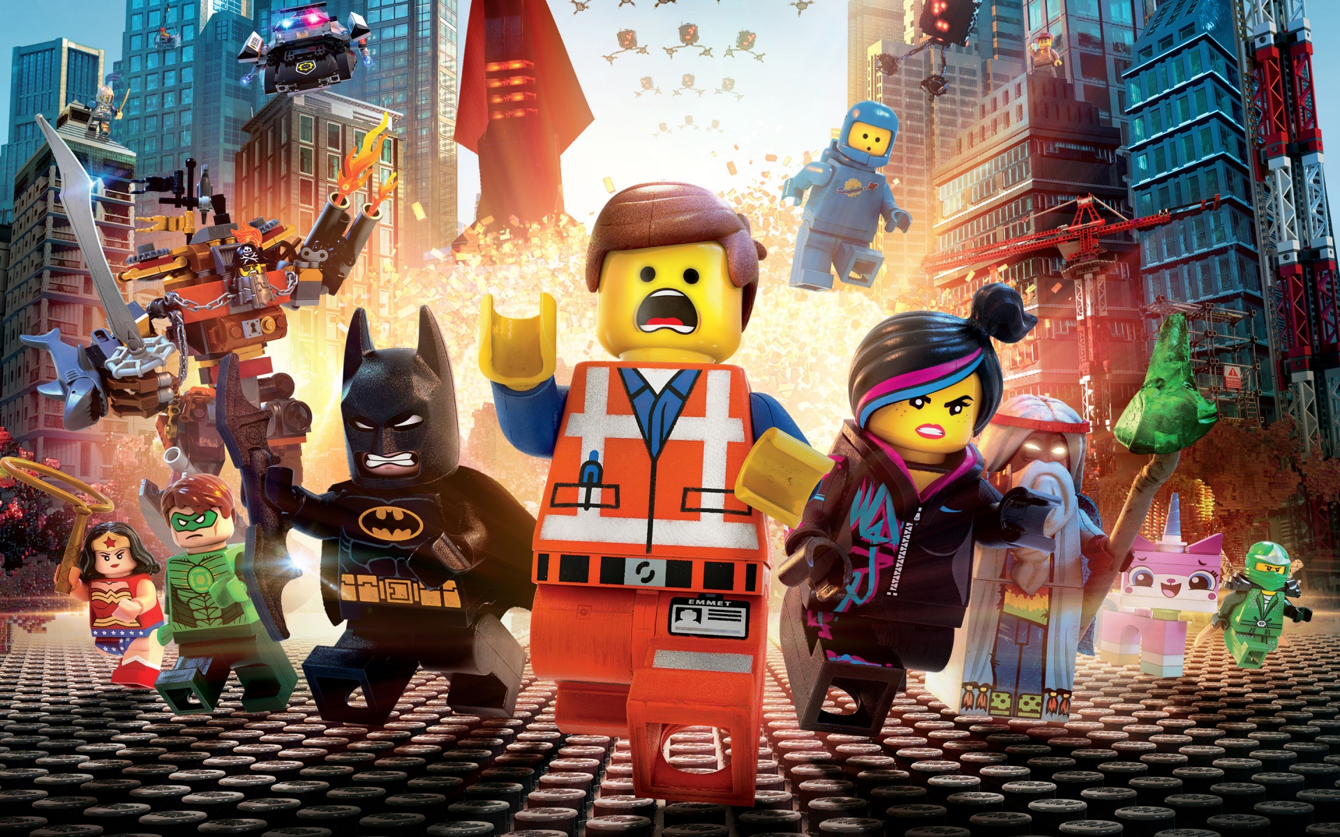 Картинки Lego фильм, дизайнер, взрыв фото и обои на рабочий стол