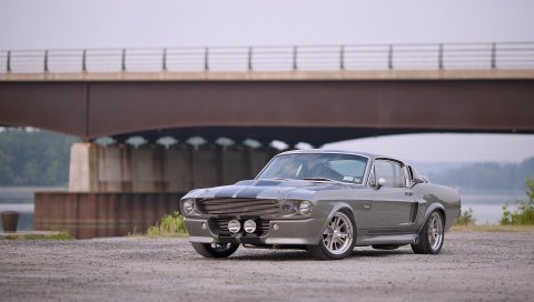 Ford, серый, вид спереди, мост