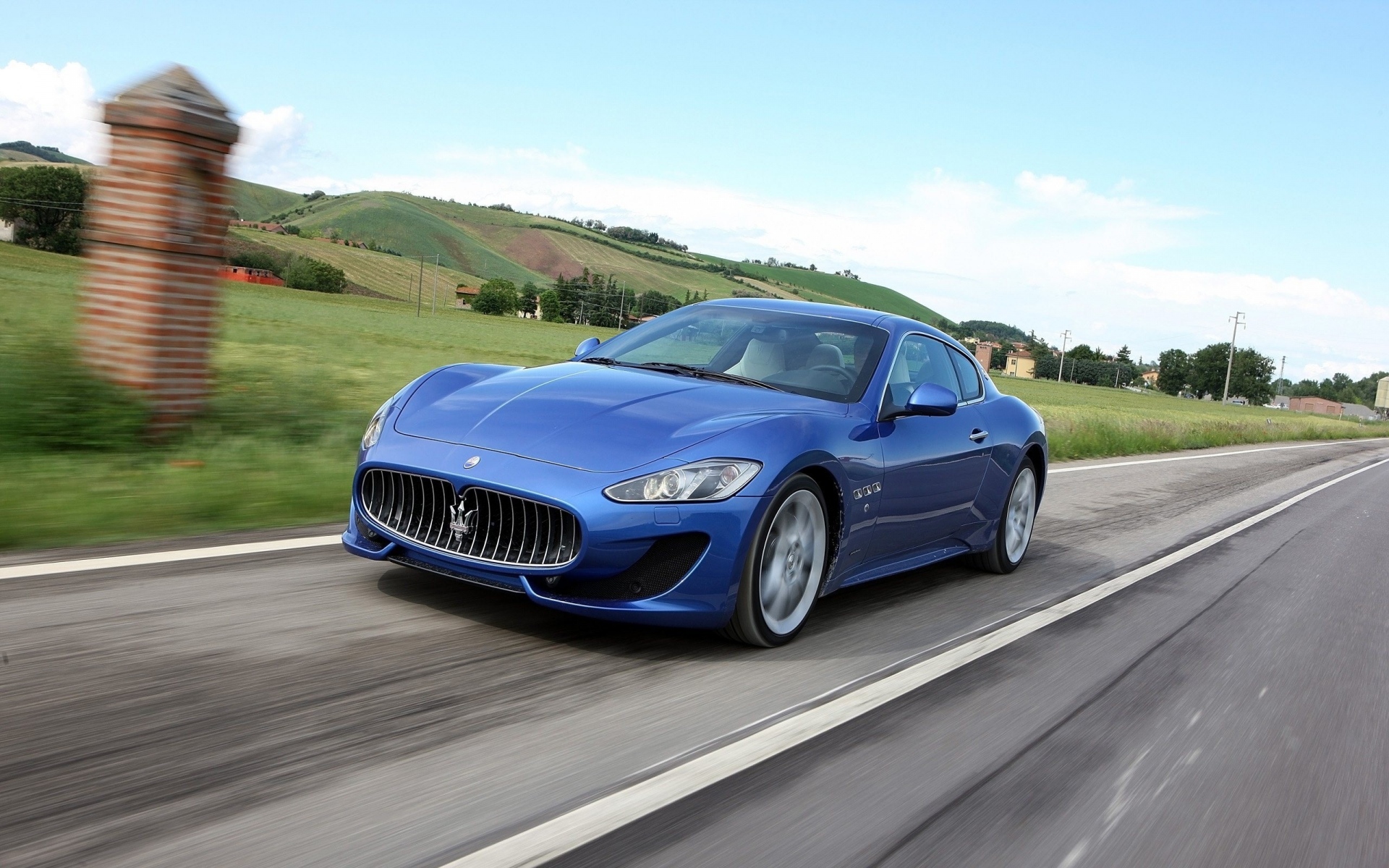 Картинки Maserati granturismo sport, 2014, синий, скорость фото и обои на рабочий стол