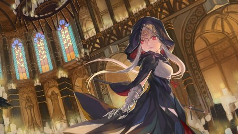 Guanqin, pixiv fantasia, девушка, храм, принцесса
