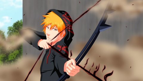 Отбеливатель, ichigo, kurosaki ichigo, мальчик, quincy, шинигами, аниме, тенза zangetsu