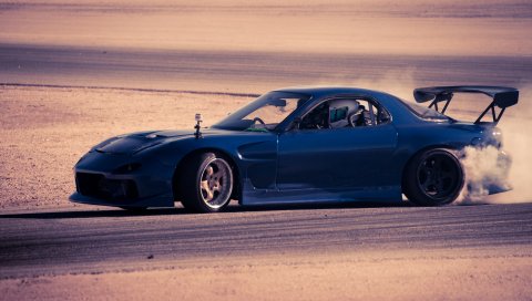 Mazda, rx 7, синий, автомобили, скорость