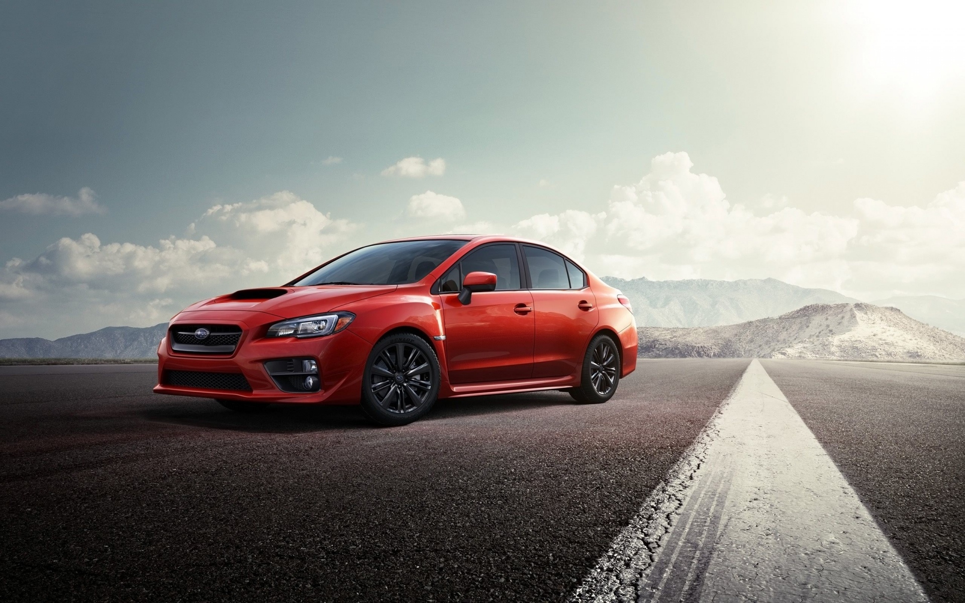 Картинки Subaru impreza, wrx sti, 2015, красный, трек фото и обои на рабочий стол
