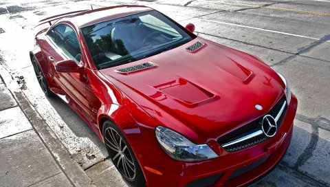 Mercedes-benz sl65 amg, mercedes-benz, красный, авто