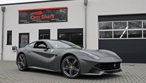 Berlinetta, ferrari f12, авто, черный, стиль, вид сбоку