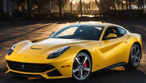 Berlinetta, f12, желтый, ferrari