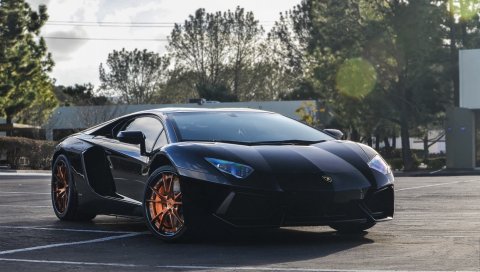 Lp700-4, aventador, lamborghini, черный