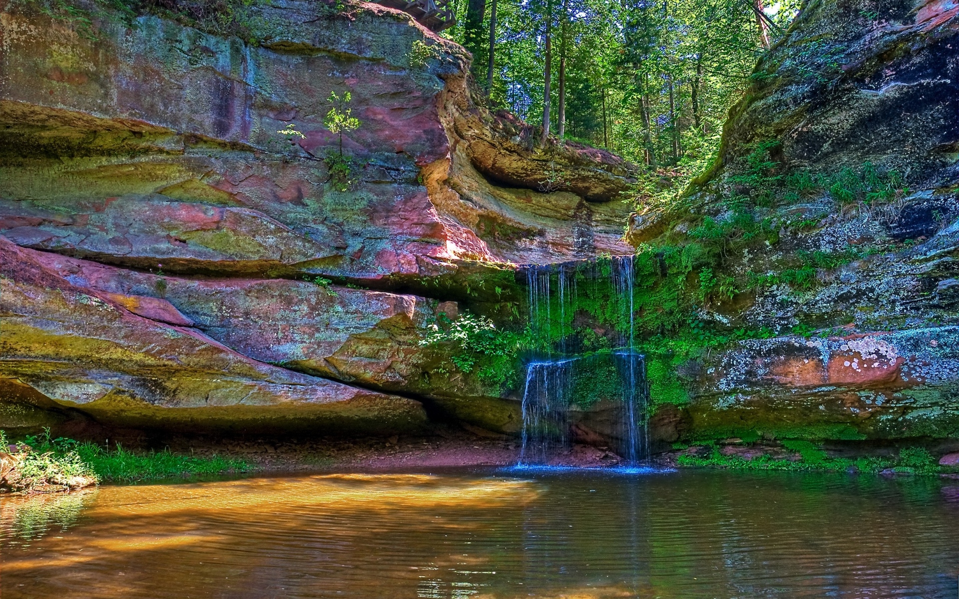 Картинки Водопад, река, цветной, камни фото и обои на рабочий стол