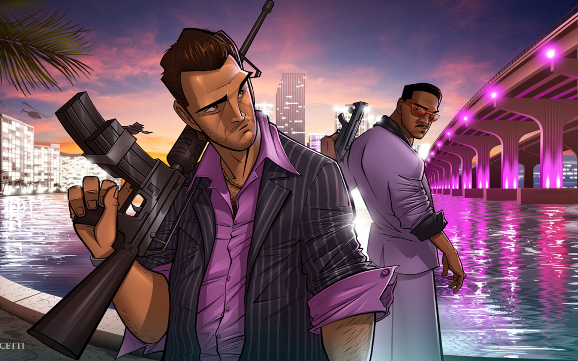 Картинки Tommy vercetti, грандиозный кражи авто, вице-город, gta, patrick brown, art фото и обои на рабочий стол