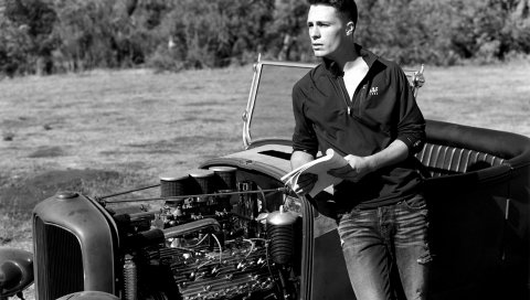 Colton haynes, парень, мужчина, брюнетка, автомобиль, черный
